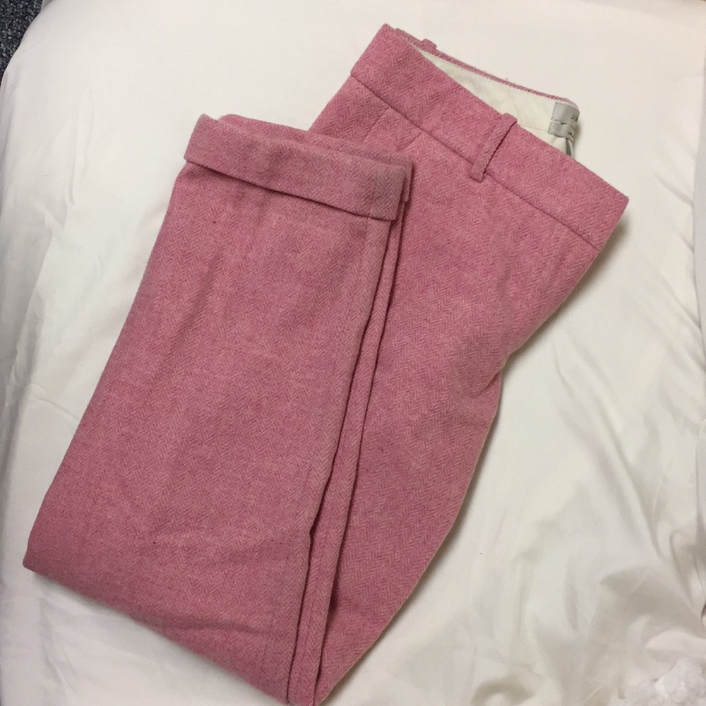 JCREW pink wool lined slacks